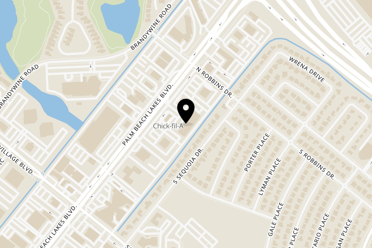 Map showing the location of Your Greek Cousin on 2060 Palm Beach Lakes Blvd in West Palm Beach